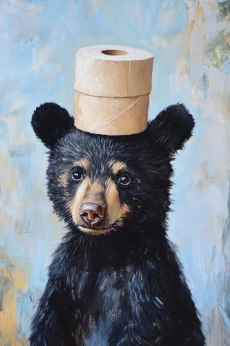bear with toilet paper